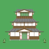 El viejo vector japonés de la vista delantera del piso del hogar tres no pone verde ninguna muestra que usted puede ahora transfe libre illustration El viejo vector japonés de la vista delantera del piso del hogar tres no pone verde ninguna muestra que usted puede ahora transfe libre illustration