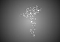 El wireframe del vector enreda poligonal del mapa de Faroe Island Estructura global abstracta de la conexi?n Mapa conectado con l ilustración del vector El wireframe del vector enreda poligonal del mapa de Faroe Island Estructura global abstracta de la conexi?n Mapa conectado con l ilustración del vector