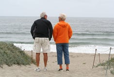Elderly Couple on the Beach