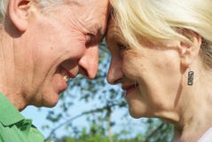 Elderly Couple In The Park Royalty Free Stock Photos