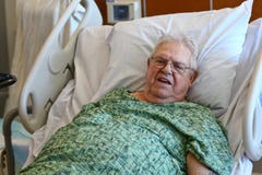 Elderly Male Hospital Patient Is Happy Royalty Free Stock Photos