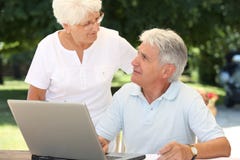 Elderly people and technology Stock Image Elderly people and technology Stock Image