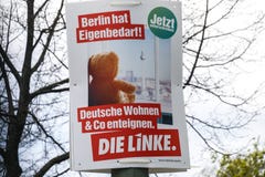 Election campaign poster of Die Linke, German political party royalty free stock images Election campaign poster of Die Linke, German political party royalty free stock images