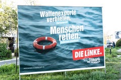 Election campaign poster of Die Linke, German political party stock images Election campaign poster of Die Linke, German political party stock images