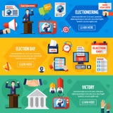 Elections And Voting Flat Banners stock illustration Elections And Voting Flat Banners stock illustration