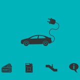 Electric car icon flat stock illustration Electric car icon flat stock illustration