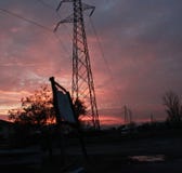 Electric tower and sunset stock photography Electric tower and sunset stock photography