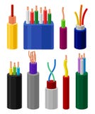 Electrical cables set, connection wires in multi colored insulation vector Illustration vector illustration Electrical cables set, connection wires in multi colored insulation vector Illustration vector illustration