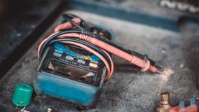 Electrical Digital Multimeter Indicator Device royalty free stock photo Electrical Digital Multimeter Indicator Device royalty free stock photo