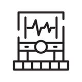Electrocardiogram icon vector isolated on white background, Elec stock illustration Electrocardiogram icon vector isolated on white background, Elec stock illustration