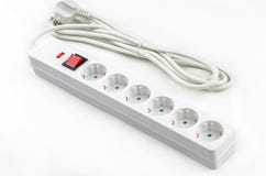 Electroextension bianco sei incavi fotografia stock Electroextension bianco sei incavi fotografia stock