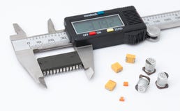 Electronic caliper measure IC stock photography Electronic caliper measure IC stock photography