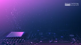 Electronic circuits. Social network. Chips with binary code. Purple technological background. Computer network and chips. royalty free illustration Electronic circuits. Social network. Chips with binary code. Purple technological background. Computer network and chips. royalty free illustration
