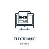 electronic icon vector from logistics collection. Thin line electronic outline icon vector illustration. Linear symbol for use on royalty free illustration electronic icon vector from logistics collection. Thin line electronic outline icon vector illustration. Linear symbol for use on royalty free illustration