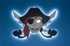 Electronic piracy. The theft of intellectual property. Jolly Roger in a modern style. Place for your text. Stock Photography Electronic piracy. The theft of intellectual property. Jolly Roger in a modern style. Place for your text. Stock Photography