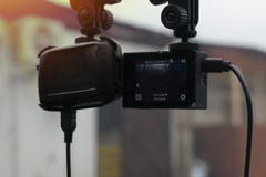CCTV camera or Action Camera in the car. stock photography CCTV camera or Action Camera in the car. stock photography