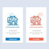 Elefant, amerikan, blå och röd nedladdning för USA och att köpa nu mallen för rengöringsdukmanickkort royaltyfri illustrationer Elefant, amerikan, blå och röd nedladdning för USA och att köpa nu mallen för rengöringsdukmanickkort royaltyfri illustrationer