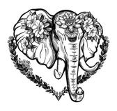 Elefante decorativo del vector con las flores libre illustration Elefante decorativo del vector con las flores libre illustration