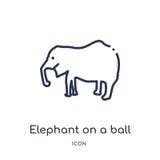 Elefante lineare su un'icona della palla dalla raccolta del profilo degli animali Linea sottile elefante su un'icona della palla illustrazione di stock Elefante lineare su un'icona della palla dalla raccolta del profilo degli animali Linea sottile elefante su un'icona della palla illustrazione di stock