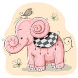 Elefante rosado stock de ilustración Elefante rosado stock de ilustración