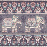 Elefante étnico del loto indio gráfico del vector del vintage ilustración del vector Elefante étnico del loto indio gráfico del vector del vintage ilustración del vector