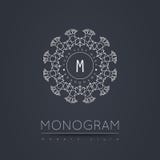 Elegancki liniowy abstrakcjonistyczny monogram, loga projekta szablon Zdjęcie Stock Elegancki liniowy abstrakcjonistyczny monogram, loga projekta szablon Zdjęcie Stock