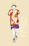 Elegancki moda m??czyzna Elegancki przystojny m??czyzna w modzie odziewa Nakre?lenia na br?zu tle ilustracji Elegancki moda m??czyzna Elegancki przystojny m??czyzna w modzie odziewa Nakre?lenia na br?zu tle ilustracji