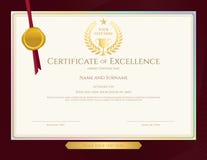 Elegant certificaatmalplaatje voor voortreffelijkheid, voltooiing, apprec vector illustratie Elegant certificaatmalplaatje voor voortreffelijkheid, voltooiing, apprec vector illustratie