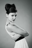 Elegant Fashionable Woman With A Bow Hairstyle Royalty Free Stock Photos Elegant Fashionable Woman With A Bow Hairstyle Royalty Free Stock Photos