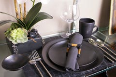 Elegant Modern Table Place Setting Royalty Free Stock Image Elegant Modern Table Place Setting Royalty Free Stock Image