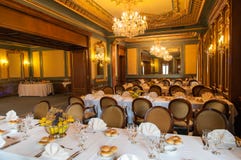 Elegant wedding reception hall ready for guests stock image Elegant wedding reception hall ready for guests stock image