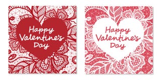 Eleganta kortvalentins dag med blommor snör åt vektor illustrationer Eleganta kortvalentins dag med blommor snör åt vektor illustrationer