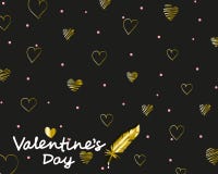 Eleganter Karte Valentinstag mit goldenen zeichnenden Herzen vektor abbildung Eleganter Karte Valentinstag mit goldenen zeichnenden Herzen vektor abbildung