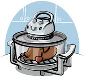 Elektrische grill met geroosterde kip royalty-vrije illustratie Elektrische grill met geroosterde kip royalty-vrije illustratie