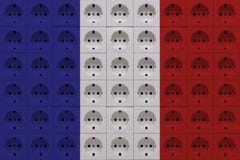 Elektroafzet in de kleuren van de Franse vlag royalty-vrije stock afbeelding Elektroafzet in de kleuren van de Franse vlag royalty-vrije stock afbeelding