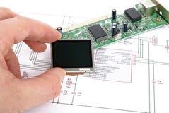 Elektronische raad met schema stock afbeelding Elektronische raad met schema stock afbeelding