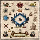 Elementi antichi della mappa royalty illustrazione gratis Elementi antichi della mappa royalty illustrazione gratis