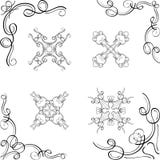 Elementi d'angolo di progettazione di lusso di turbinio royalty illustrazione gratis Elementi d'angolo di progettazione di lusso di turbinio royalty illustrazione gratis