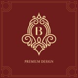 Elementi di progettazione del monogramma, modello grazioso Linea elegante calligrafica progettazione di logo di arte Segno B dell illustrazione di stock Elementi di progettazione del monogramma, modello grazioso Linea elegante calligrafica progettazione di logo di arte Segno B dell illustrazione di stock