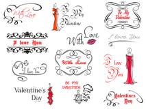 Elementi di progettazione di San Valentino royalty illustrazione gratis Elementi di progettazione di San Valentino royalty illustrazione gratis
