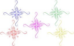 Elementi ornamentali variopinti di progettazione dell'estratto con fondo bianco illustrazione di stock Elementi ornamentali variopinti di progettazione dell'estratto con fondo bianco illustrazione di stock