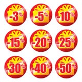Elementi variopinti di sconto Insieme del modello di sconti illustrazione vettoriale Elementi variopinti di sconto Insieme del modello di sconti illustrazione vettoriale