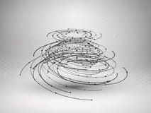 Elemento da malha de Wireframe Formulário abstrato do redemoinho com linhas e os pontos conectados ilustração do vetor Elemento da malha de Wireframe Formulário abstrato do redemoinho com linhas e os pontos conectados ilustração do vetor