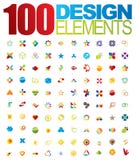 Elementos de la insignia y del diseño de 100 vectores stock de ilustración Elementos de la insignia y del diseño de 100 vectores stock de ilustración