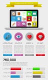 Elementos de Ui, del infographics y del web incluyendo d plana Fotografía de archivo Elementos de Ui, del infographics y del web incluyendo d plana Fotografía de archivo