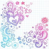 Elementos incompletos del diseño del vector de los Doodles del amor de los corazones stock de ilustración Elementos incompletos del diseño del vector de los Doodles del amor de los corazones stock de ilustración