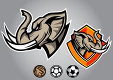 elephant head football logo vector emblem Stock Photos elephant head football logo vector emblem Stock Photos
