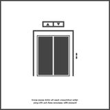 Elevator vector icon with button on white isolated background. Layers grouped for easy editing illustration. royalty free illustration Elevator vector icon with button on white isolated background. Layers grouped for easy editing illustration. royalty free illustration