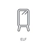 Elf linear icon. Modern outline Elf logo concept on white backgr vector illustration Elf linear icon. Modern outline Elf logo concept on white backgr vector illustration