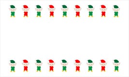 Elfi rossi e verdi illustrati di Natale su bianco Fotografia Stock Libera da Diritti Elfi rossi e verdi illustrati di Natale su bianco Fotografia Stock Libera da Diritti